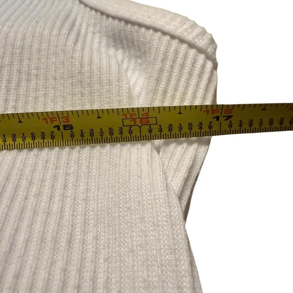 White Ribbed Henley Tank – MEROKEETY Size L - Picture 5 of 6